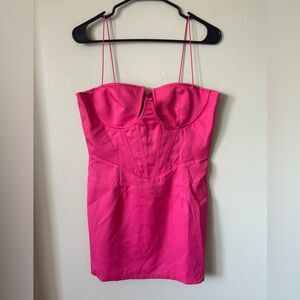 NWT PrettyLittleThing Hot Pink Corset Underwire Dress